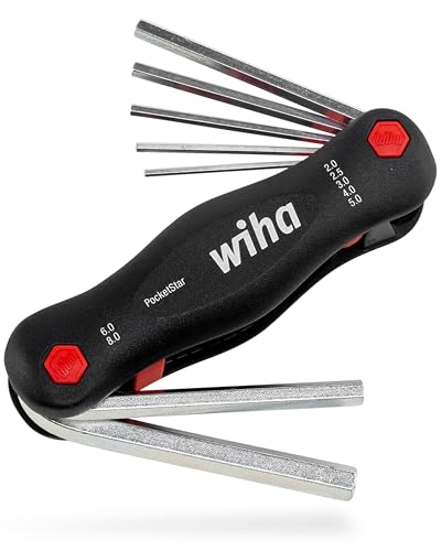 Wiha Multitool PocketStar® Innen-Sechskant 7-tlg., per Tastendruck schneller Zugriff, als Längs- und Quergriff einsetzbar, Stiftschlüssel sicher verstaut, all-in-one Werkzeug (23041)