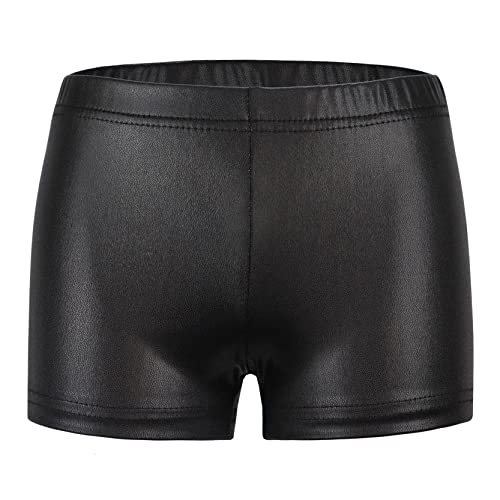 SEAUR Mädchen Shorts Tanz Gymnastik Yoga Sportshorts Kinder Turnshorts Tanzshorts Metallic Glänzend Hot Pants - 7-8 Jahre