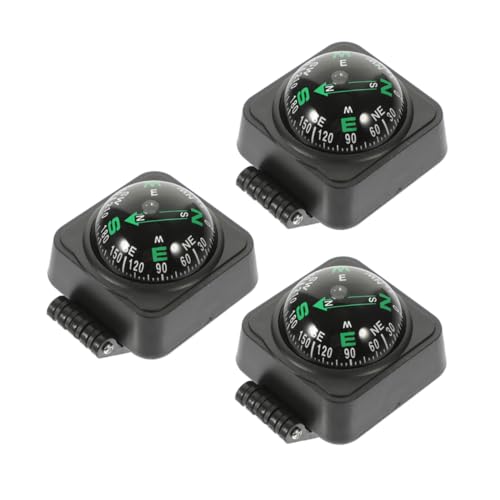 SOLUSTRE 3 Stück Auto kompass Auto zubehör Auto zübehör Autofirma autozubehör Kompass für Boote Auto-Armaturenbrett-Kompass Navigationskompass für die Armaturenbrettmontage Autokompass Abs