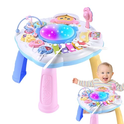 Ynnhik Lernzentrum für Kinder, Aktivitätstisch Kleinkinder,Musikalisches Lernzentrum - Multi-Mode-Kinder-Nummern-Lernmusik, interaktiver Desktop-Spaß Pädagogische Lernzentren musikalisches Ler