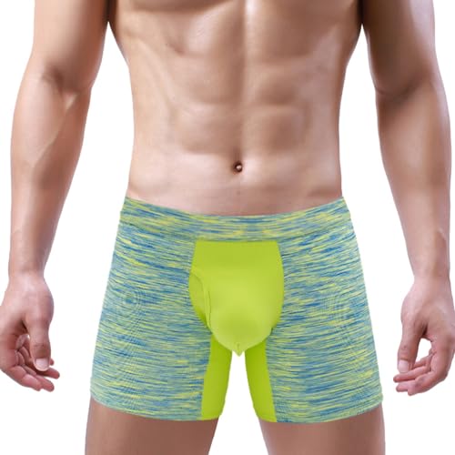 WKAYsIV O Unterwäsche Herren atmungsaktiv, atmungsaktiv, für Sport, Verschleiß, Bein-Booty-Hose Herren Boxershorts Kariert (Green, XL)