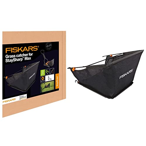 Fiskars Grasfangkorb für Fiskars Spindelmäher StaySharp Max, 18 Liter, StaySharp, Schwarz/Orange, 1000592