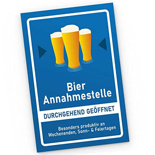 MoonWorks® Kunststoff-Schild mit Spruch lustig PVC Schild Alkohol Bier Annahmestelle Party-Deko Zubehör Saufen Bier Annahme 20 x 30 cm
