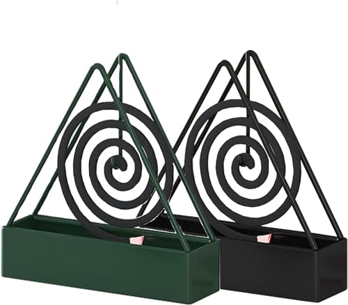 Bimhayuu Mosquito Coil Holder Tragbar Moskito Spulenhalter Mückenspirale Halter Metall Räucherspiralen Halter Beweglicher Moskito Spulenhalter Mückenspirale Behälter für Indoor-Outdoor (2 STK)