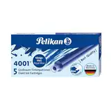 Pelikan 310748 Großraum-Tintenpatrone 4001, königsblau, 5 Patronen in Faltschachtel