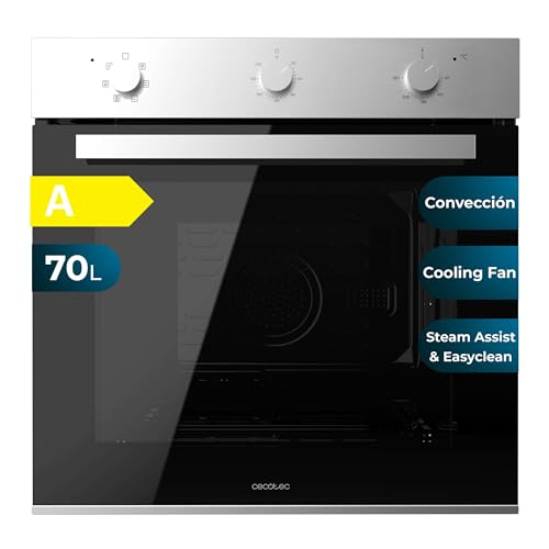 Cecotec Einbau-Backofen Multifunktion 70L Bolero Hexa M236000 Line Time. 2800W, 6 Funktionen, Timer, Steam Base XXL, Steam Assist, Steam EasyClean, Kühlgebläse, Abtau-Modus, Eco-Modus, Umluft