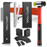 GETLITOOL Laminat Verlegeset, 64x Vinyl Verlegeset mit 60x Abstandkeile, 1x Zugeisen, 1x Schlagklotz,1x Hammer, 1x Zollstock bequem und effizient Laminatboden-Nivellierset