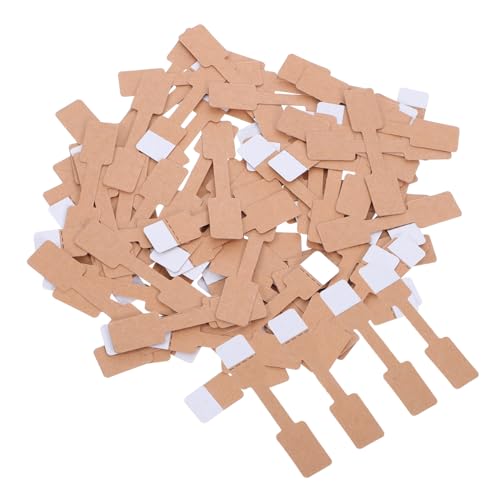 Generisch 300st Schmuckaufkleber Schmuckanhänger Schmuck Aufkleber Positive Zitataufkleber Leerer Aufkleber Schmuck-aufkleber-tags Sticker-armbänder Aufkleber-armband Papier Light Brown