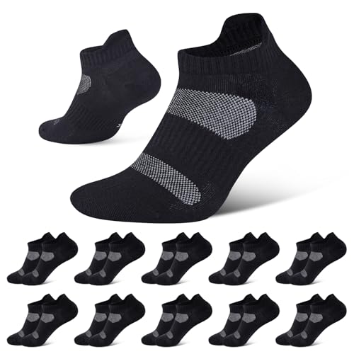 Niorasen Sneaker Socken Herren Damen, 10 Paar Baumwolle Sportsocken, Kurze Laufsocken, Atmungsaktiv Sneakersocken Weiche und Bequeme für Sport, Arbeit, Wandern, Radfahren, 39-42