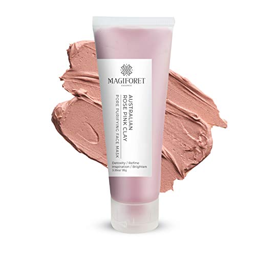 Pink Tonmaske, MagiForet Pink Clay Maske - Australische rosa Tonerde Gesichtsmaske, unreine Haut,Akne-Behandlung