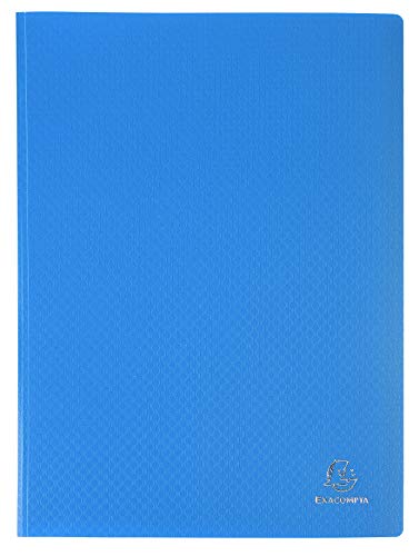 Exacompta 8832E Sichtmappe Opak PP blickdicht, 24 x 32 cm, für DIN A4, 30 Kristallhüllen, hohe Transparenz, 1 Stück, blau