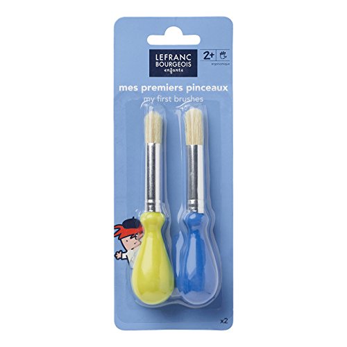 Lefranc Bourgeois Kinder-Pinsel Kindermalstifte, Farbe, Jumbo Kinderpinsel-2er Set, Kunsterziehung +18 Monate