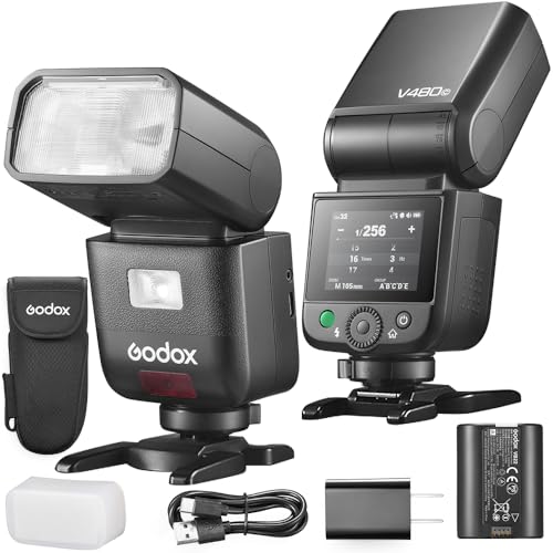 Godox V480 Flash V480S Kamerablitz, eingebaute Lithiumbatterie, 1/8000 HSS, 2,4GX Wireless TTL, 1,7s Recycling Time, 650 Full Power Pops für Sony Kamera (V480S)