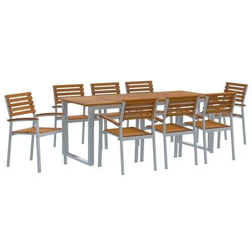 vidaXL 9-teiliges Gartendienst-Set aus solidem Akazienholz und Metall