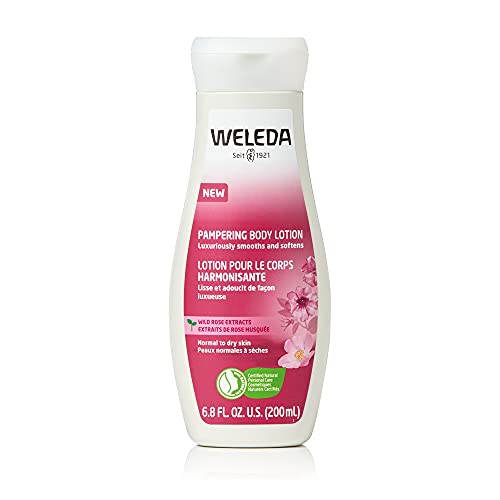 WELEDA Bio Wildrose Bodylotion - Naturkosmetik Körperpflege Lotion mit Jojobaöl & Aprikosenkernöl glättet die Haut. Natürliche Körperlotion zur Pflege von normaler & trockener Haut (vegan, 200ml)