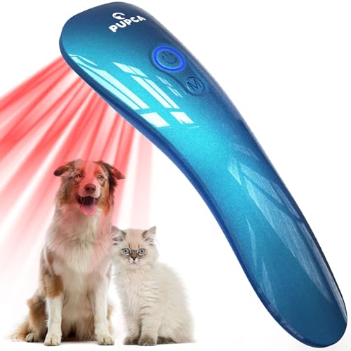 PUPCA Lasertherapie für Hunde, 18 * 620nm Tragbar Infrarot Rotlicht Therapie für Hunde Gelenkmuskelschmerzen Lindern und Entzündungen Reduzieren, Heimgebrauch