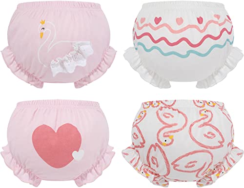 Adigau 4er Set Baby Mädchen Höschen Pumpshorts Baumwolle Bloomer Shorts Windelhose Kleinkind Kinder Unterwäsche C1 2-3 Jahre alt