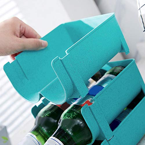 Stapelbare Bierflaschenregale, Muskelmassagegerät für Kühlschränke zu Hause, Tischflaschenhalter mit Konkavkonvexem Design, Stapelbare Bierflaschenregal mit PP-Material, (BLUE)
