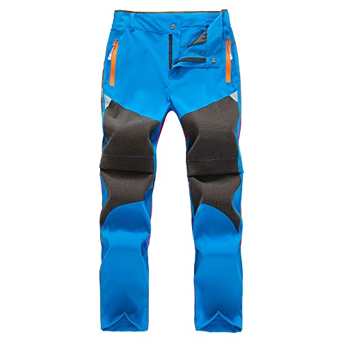 TOKYMOON Kinder Outdoorhose Wanderhose Zip Off Hose abnehmbare hosebeine Shorts Trekkinghose Unisex Jugend Mädchen 2-in-1-Funktionshose Sommer mit Gürtel Schnelltrocknend Atmungsaktiv Himmelblau 130