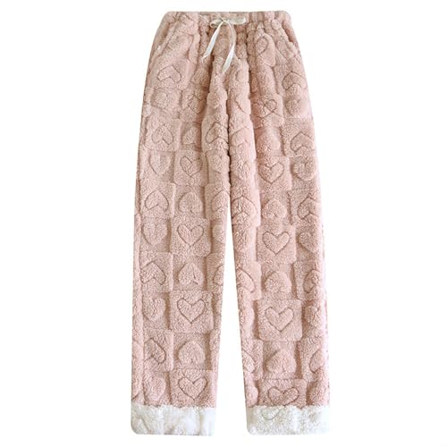 Schlafanzug Damen Pyjama 2024 Bottoms Hosen Lang Flanell Hose Schlafhose Weich Kawaii Anime Bequeme Winter Schlafanzughose Frauen