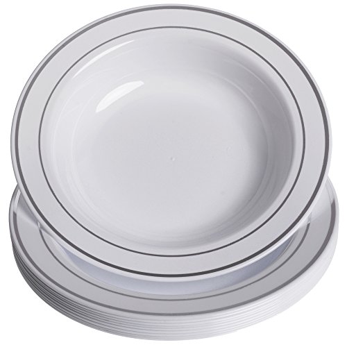 GRÄWE Kunststoff-Suppenteller Ø 19 cm, 10er Set - tiefe Kunststoff-Teller in Porzellan-Optik, wiederverwendbar