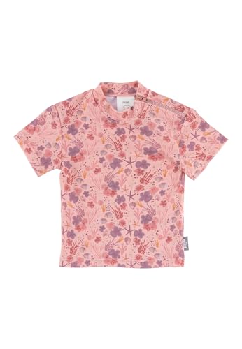 Sterntaler Badeshirt Kurzarm Corale Print - UV-Schutz 50+ Schwimmshirt mit Stehkragen - Mädchen UV Shirt mit Reißverschluss in der Schulternaht - Kinder Badebekleidung, zartrosa, Größe 92
