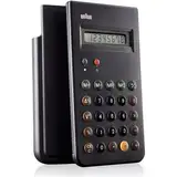 BRAUN BNE 001 BK KULT-TASCHENRECHNER, DIETER RAMS, 8 STELLIGES LCD-DISPLAY INKLUSIVE HARTSCHALEN-SCHIEBECOVER,SCHWARTZ