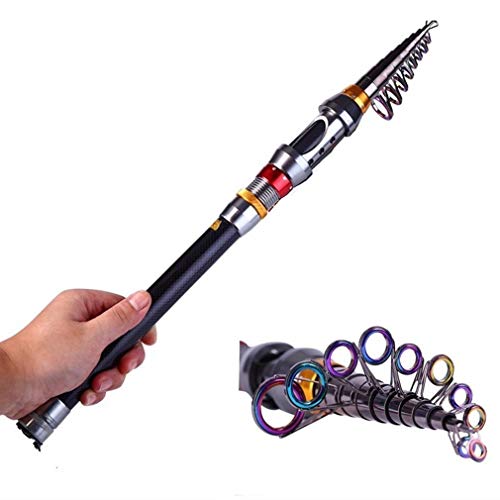 YONII Spinning Angelrute 99% Carbon Materialien Teleskop Einziehbare Mini Ultraleicht 1.8M 2.1M 2.4M 2.7M 3.0M Rod Long Throw für Süßwasser Salzwasserfischen (1.8m)