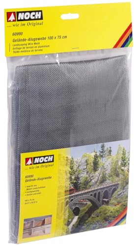NOCH® Gelände-Alugewebe XL, feinmaschiges Alugewebe, 100 x 75 cm für die Spurweiten H0, TT, N, Z ideal auch für Modellbau-Projekte