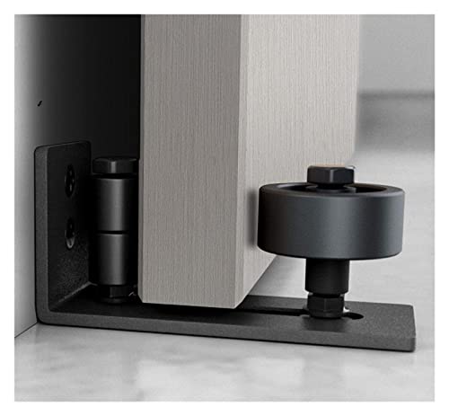 Scheunentor-Hardware-Kit Kohlenstoffstahl Wandhalterung Boden untere Führung Schiebetür Rollenführung Scheune Türaufenthalt Roller Hardware Zubehör Robust und robust(Color:4 pieces)