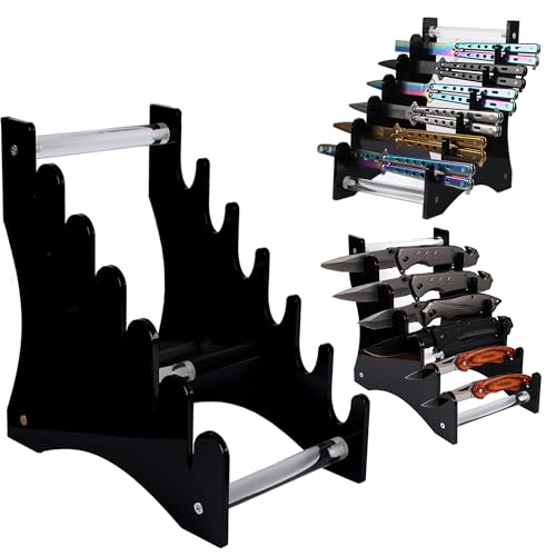 WANLIAN Messerhalter, Messerständer, Messervitrine, Sammelmesserständer, Messersammelständer, Taschenmesser und Taschenmesserdisplay für Cottage Home Decoration (schwarz)