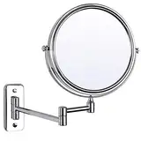 Kosmetikspiegel zur Wandmontage, Kosmetikspiegel zur Wandmontage, zweiseitiger, um 360 ° drehbarer, ausziehbarer Badezimmer-Rasierspiegel mit 3-facher Vergrößerung, 20,3 cm quadratischer Boden(6inchsq