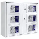 Rottner Keysystem 6 Schlüsselausgabe 6 Fächer mit Elektronikschloss Innenmontage Schlüsseltresor Notöffnung per Schlüssel Zentralöffnung mit Zylinderschloss inklusive Befestigungsmaterial