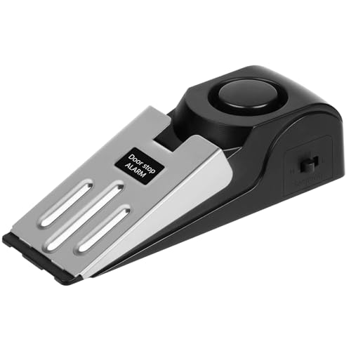 Flintronic Türstopper Alarm, 1 Stück Alarm Türstopper Türalarm Einbruchschutz 120dB, Tür Sicherheit Einstellbares Doppelschutz, Sicherheitsgerät für Zuhause, Hotel und Reisen, (Batterien nicht im)