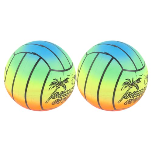 VICASKY 2st Regenbogen-Volleyball Strand Sprengen Volleyball Im Schwimmbad Pool-basketballkorb Volleybälle Für Den Strand Schwimmt Aufblasbarer Pool Poolspielzeug Spielplatz PVC