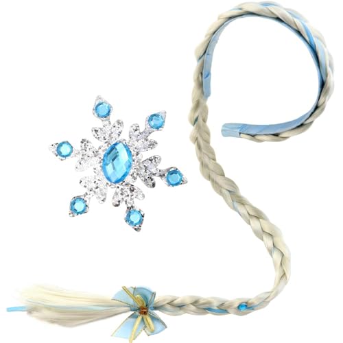 Mädchen Perücken Haarteil, Haarreif Prinzessin Zopf, Prinzessin Perücke Zopf, Haarband Zopf Geflochten, Langhaar Perücke Zöpfe für Mädchen, für Kindergeburtstagsparty Geschenke und Cosplay (1PCS)