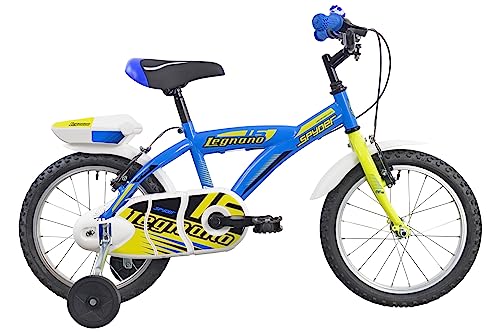 Legnano Kinder und Jugendliche Spyder MTB 16 Zoll, Blau und Gelb, Einheitsgröße