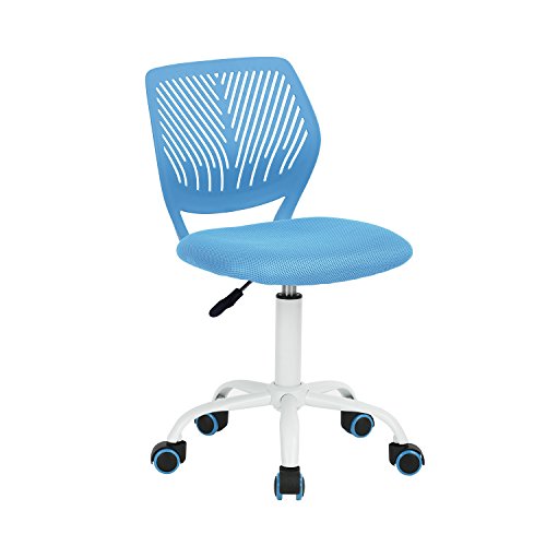 FurnitureR Bunte Schreibtischstuhl, Modernes verstellbares Design Computer Sitz, Swivel Armless Stuhl, Kinderzimmer, Home Office Task Chair, Blau M