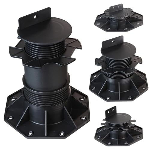 Montafox 10 x Stelzlager höhenverstellbar 18-220 mm hohe Traglast Stellfüße Terrassenlager Unterkonstruktion Terrassendielen Holz WPC 7 Jahre Garantie auf Material*, Größe:30-60 mm