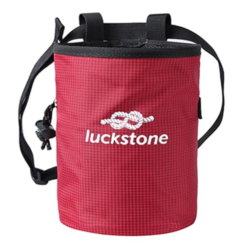 Kexpery Kletterausrüstung, mit Kreidebürste, Kletterkreide-Tasche, wasserdicht, mit 2 großen Reißverschlusstaschen für Klettergymnastik, tolles Geschenk (rot)