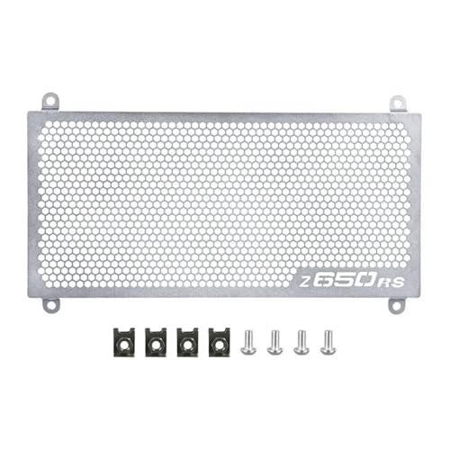 WWHUMM Motorrad Kühlergrill Kühlerschutz Für Kawasaki Für Z650 2017-2021 Für N-ja 650 2017-2021 Für Z650RS 2022+ Zubehör Schutzabdeckung Motorrad-Kühlerschutz Motorrad Kühler Schutzgitter(Silver)