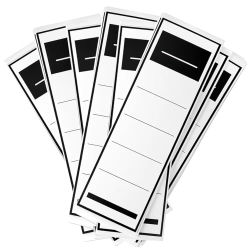 50 Stück Ordneretiketten Selbstklebend, Klebeetiketten Ordnerrücken, Weiß Rückenschilder Selbstklebend, Aktenordner Aufkleber Rücken, Ordnerschilder aus Haftpapier für Büro Bibliothek