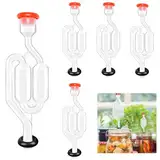 Aweisile Gärspund 5 Stück Gärröhrchen GärrohrGärverschluss Gärröhrchen Gäraufsatz mit Gärstopfen 10mm Fermentation Röhrchen für Fermentation Gärung Wein Machen Gären Kimchi Sauerkraut usw