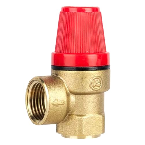 TICFOX DN15-Sicherheitsventil, G1/2'' Premium-Messing-Überdruckventil, 3 Bar Gewindefeder-hängendes Ofensicherheitsventil Entlüftungsventil für Trinkwasser, Öl, Gas (3Bar DN15)