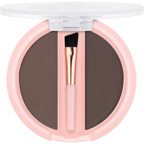 essence brow powder duo set, Augenbrauen Puder, Nr. 03, Braun, definierend, natürlich, vegan, ohne Mikroplastikpartikel, Nanopartikel frei, ohne Parfüm, 1er Pack (1.8g)