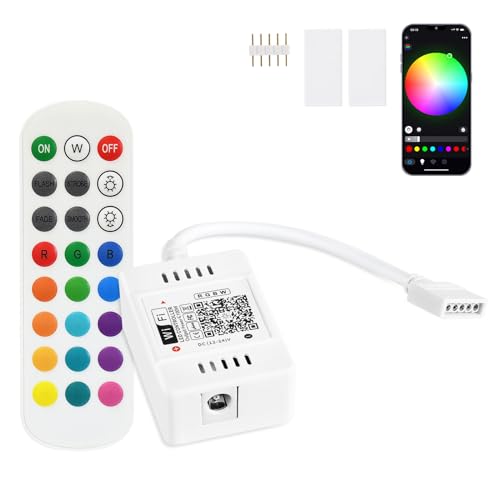 SUBOSI Wifi RGBWW/RGBCW Led Streifen Kontroller mit Alexa,Wifi/App gesteuert,Fernbedienung Steuerung Controller Arbeiten,16 Millionen Farben,20 Dynamische Modi,Sound Aktiviert, Statische Farbwechsel