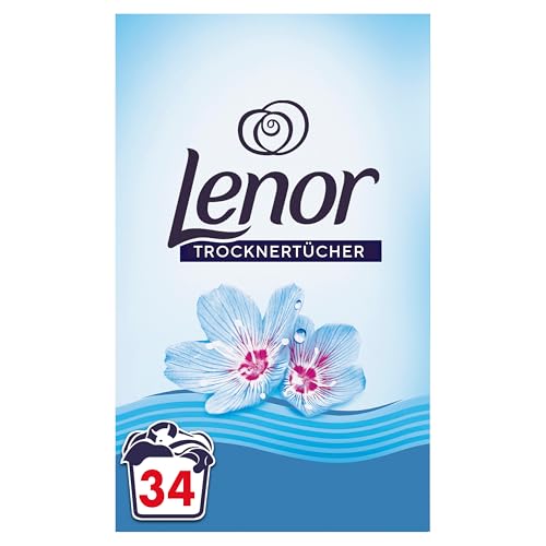 Lenor Trocknertücher für Trockner, Knittfreie und Frische Wäsche, Lenor Aprilfrisch mit Duft von Frühlingsblumen, 34 Tücher