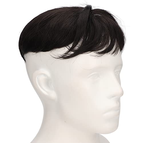 Toupee für Männer, 6 X 7 Zoll Weiche Dünne Haarstücke, Schwarzes Haar Ersatzsystem Haarteile, Glatte Haarstücke für Männer