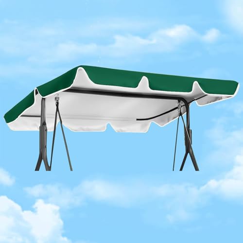 Hollywoodschaukel Dachbezug 210x145 cm, Strapazierfähig Dach für Hollywoodschaukel, Ersatzdach Hollywoodschaukel 3 Sitzer, Wetterbeständig Sonnendach für Gartenschaukel Dachplane Ersatzdach