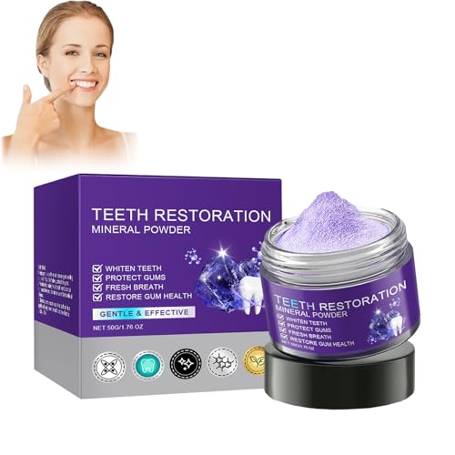 Purple Teeth Powder Zahnreparatur Mineralpuder,Zahnrestauration Pulver Lila Zahnreinigungspulver Zahnpulver Gegen Verfärbungen Zahnaufhellungspuder,Effektiv Bei Der Stärkung Von Zähnen Und Zahnfleisch